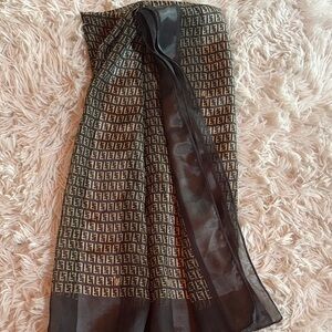 Black and Gold Patterned Scarf